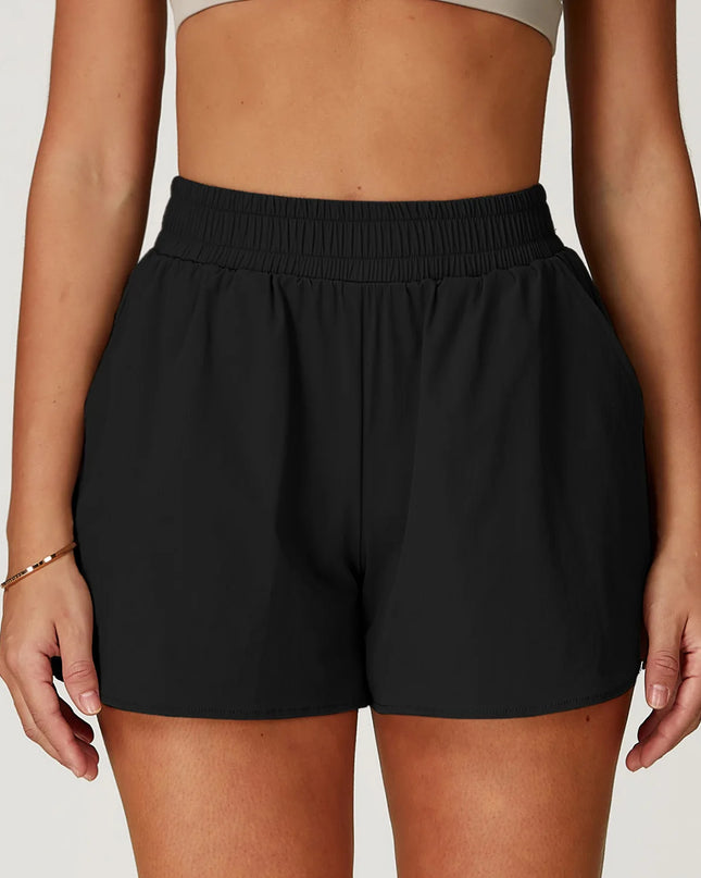 High-Waist Compression Yoga Shorts