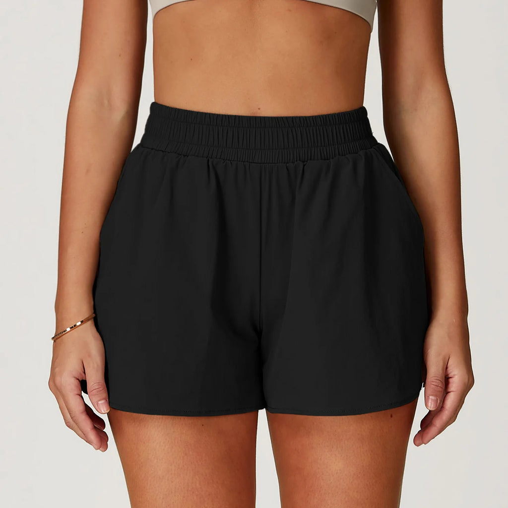 High-Waist Compression Yoga Shorts-HighTouch