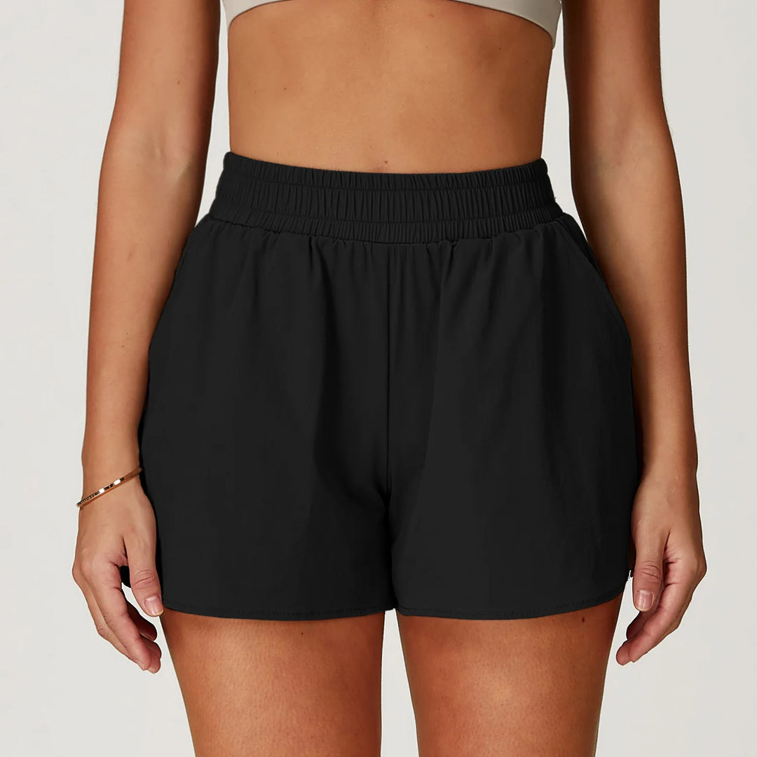 High-Waist Compression Yoga Shorts-HighTouch