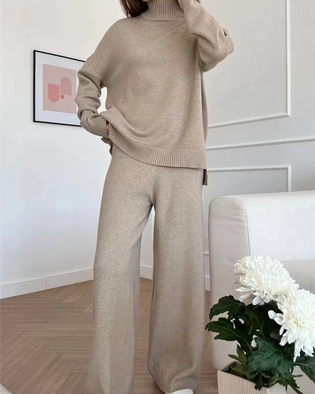 Women’s Knit Turtleneck Tracksuit Set