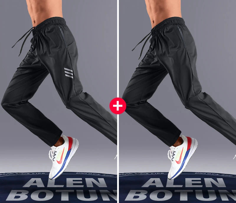 Lightweight Men’s Ice Silk Quick-Dry Straight-Leg Sweatpants-HighTouch