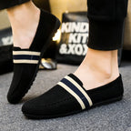 Men’s Black & Blue Slip-On Loafers-HighTouch
