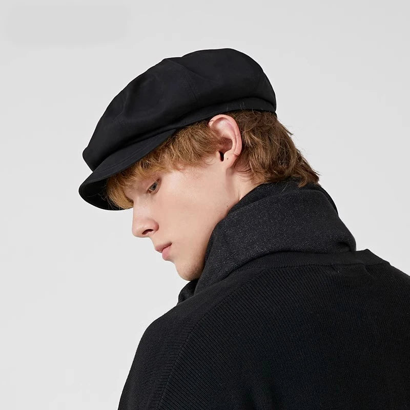 Vintage Cotton Beret / Octagonal Newsboy Cap – Unisex Adjustable