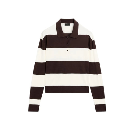 Soft Striped Cotton Knit Sweater – Long Sleeve Spring Preppy Style