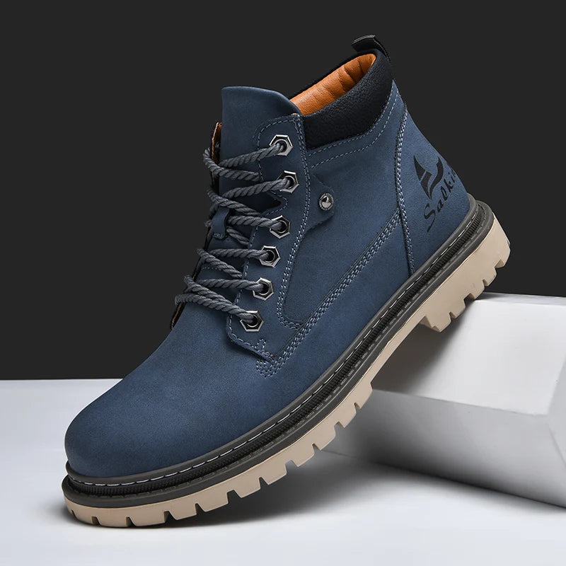 Handmade Leather Ankle Winter Boots UK-HighTouch