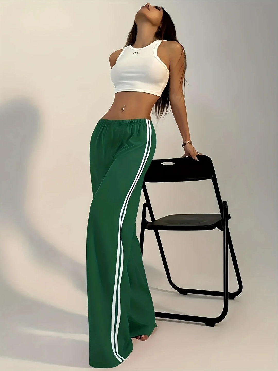 Women’s Casual Long Solid-Color Trousers-HighTouch