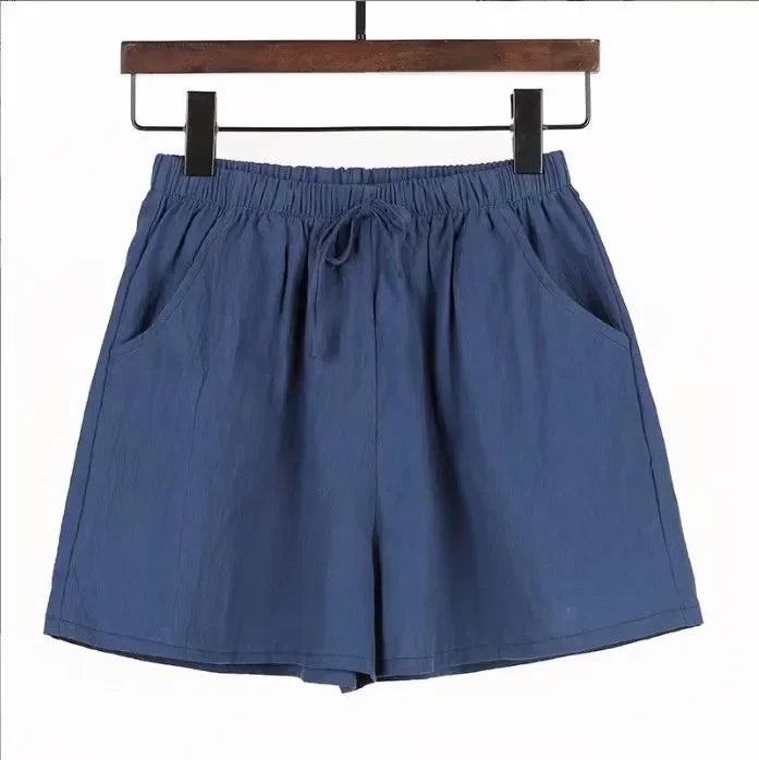 Women’s High-Waist Cotton Linen Shorts