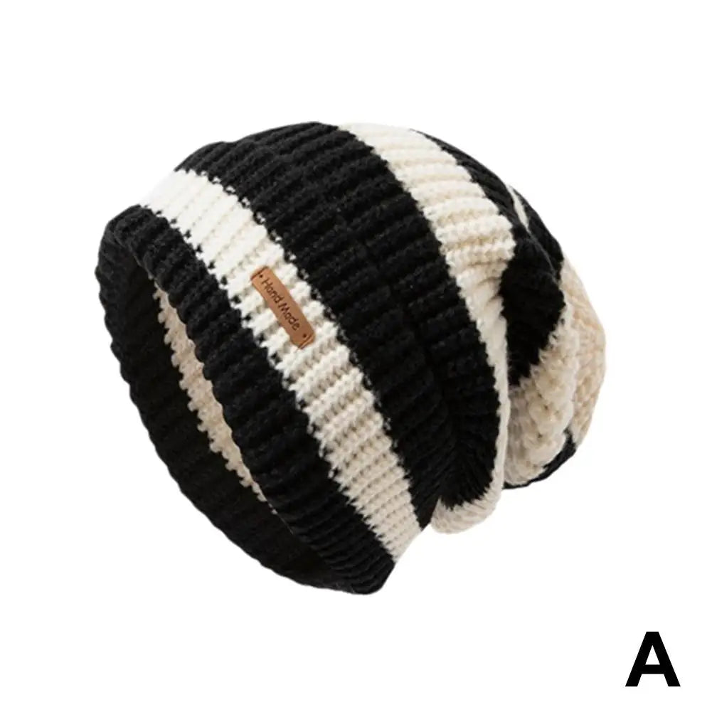 Two-Tone Fur-Lined Knit Beanie