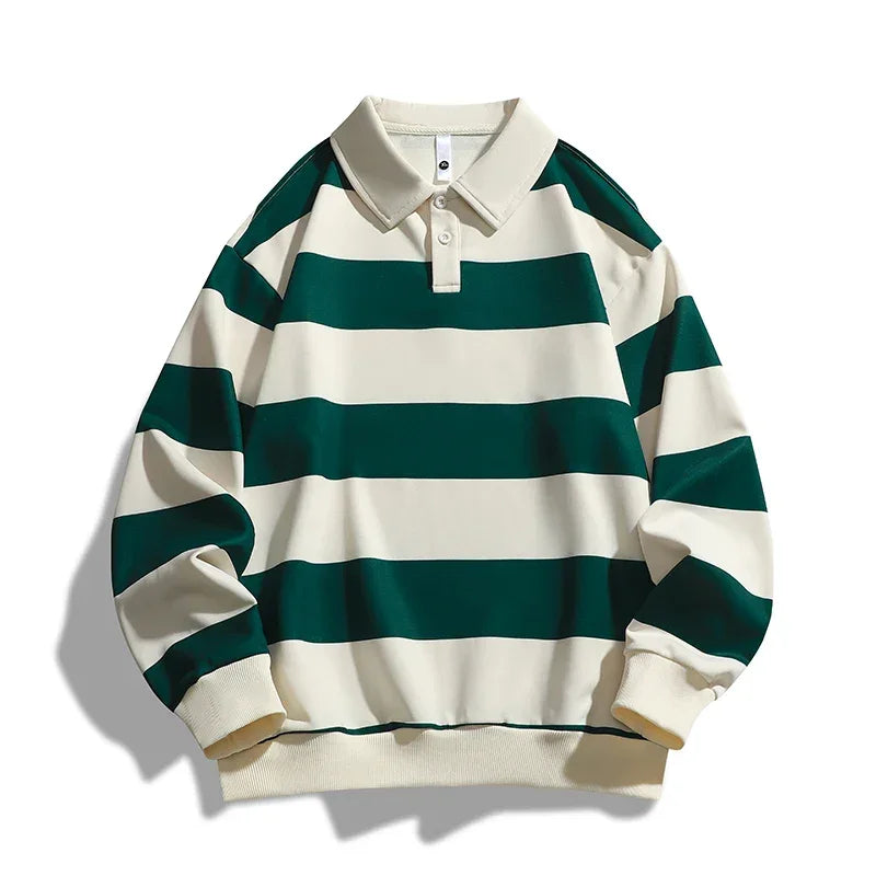 Men's Rugby Polo Shirt – Oversized Striped Fit