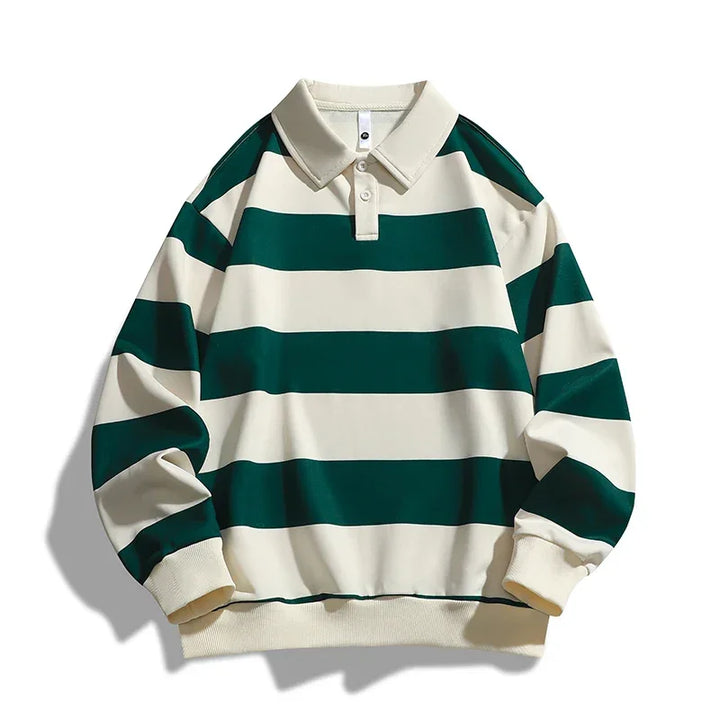 Men's Rugby Polo Shirt – Oversized Striped Fit