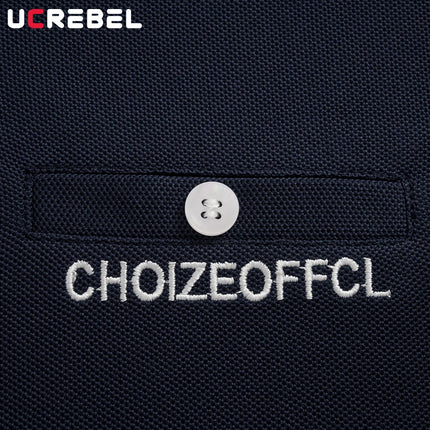 Patchwork Letter-Embroidery Polo – Retro High-Street Short-Sleeve Men’s Tee