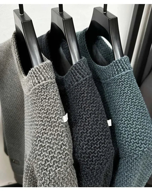 Embroidered Plush Sweater Men