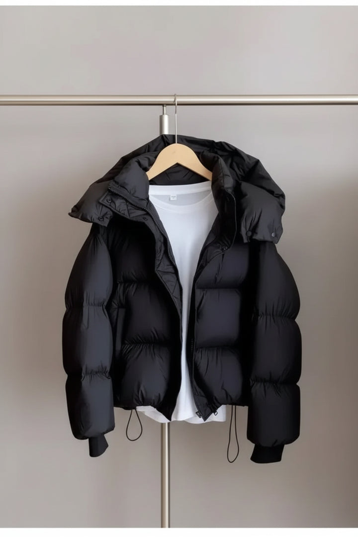 Warm Cotton Hooded Short Jacket for Women-HighTouch