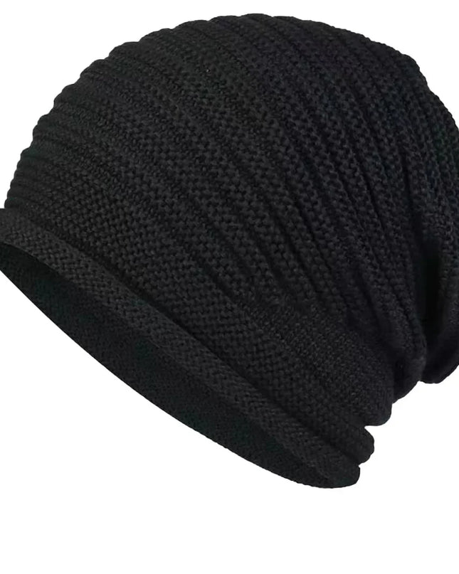 Women & Men Autumn Winter Knitted Wool Roll‑Brim Beanie