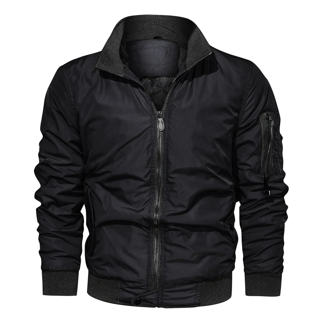 Men’s Slim-Fit Cotton Bomber Jacket-HighTouch