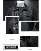 Men’s Lapel PU Leather Motorcycle Jacket-HighTouch