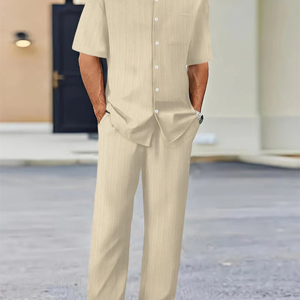 Men’s Summer Business Casual Set – Classic Shirt & Trousers