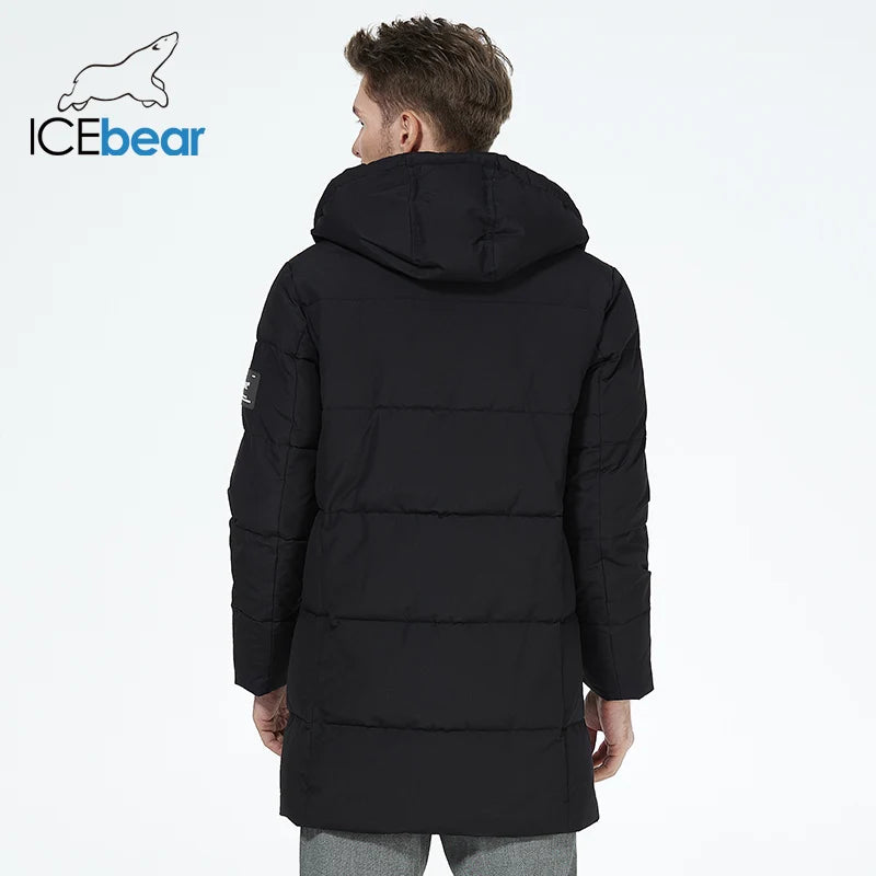 Men’s Mid-Length Cotton Puffer Parka – Insulated Winter Coat IceBear