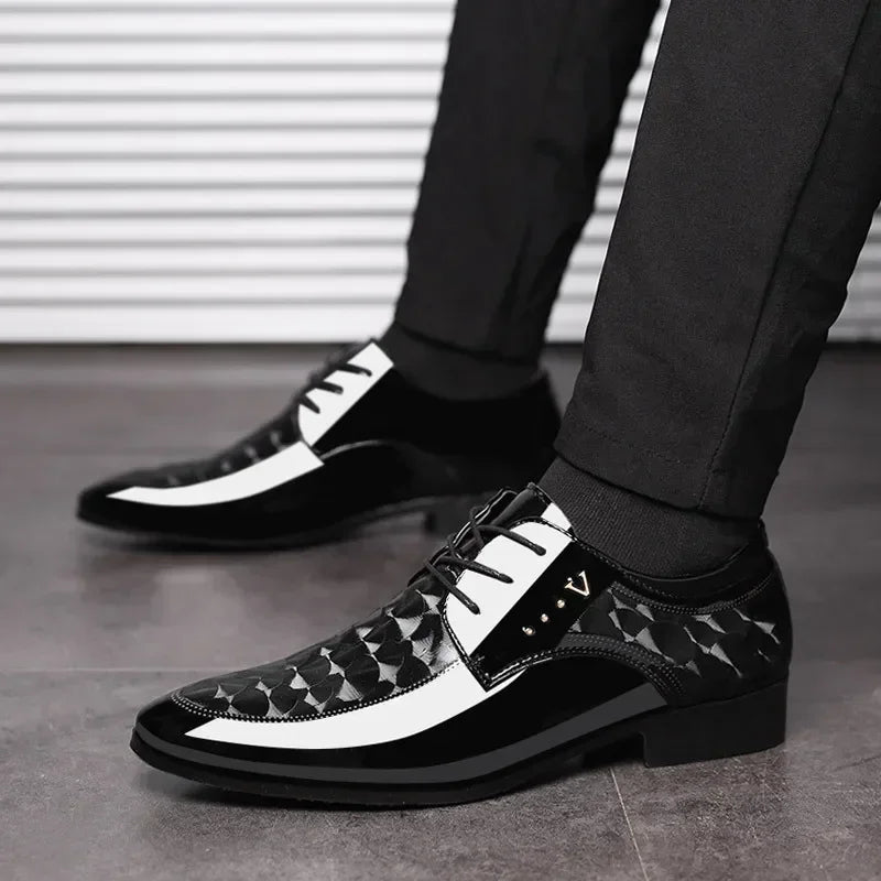 Men's Oxford Dress Shoes – Gloss Finish Lace-Up