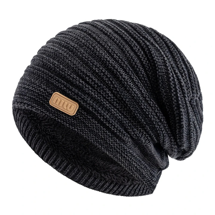 Unisex Striped Slouchy Winter Beanie-HighTouch