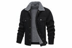 Men Corduroy Jacket Casual Vintage Button Up Coat-HighTouch
