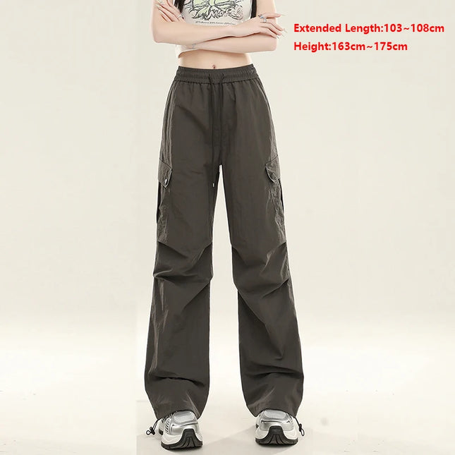 Women’s Summer Wide‑Leg Paratrooper Pants – Lightweight Casual Cargo Trousers