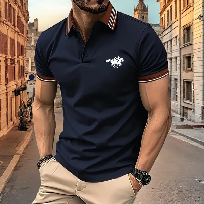 Lightweight Men’s Summer Polo – Breathable, Button-Collar Casual Top