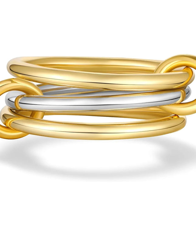 Two-Tone Hypoallergenic Copper Stackable Ring Set