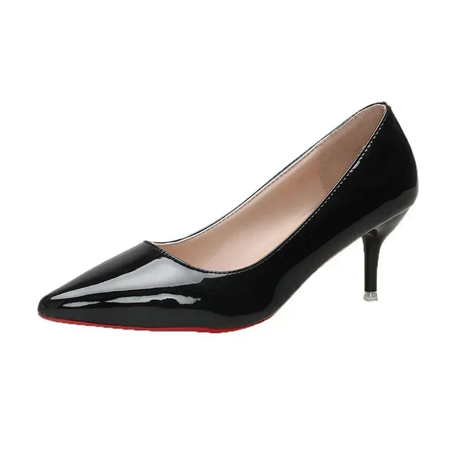 Elegant Red Leather Pumps – women’s High Heels