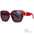 Women’s V-Logo Mirror Retro Sunglasses-HighTouch