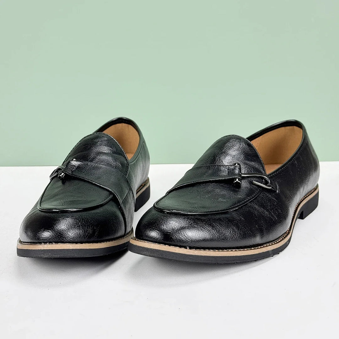 Men's Leather Bit Loafers | Classic Horsebit Dress Slip-On Shoes
