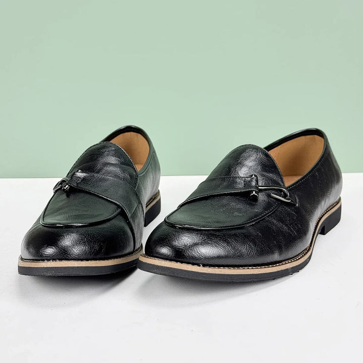Men's Leather Bit Loafers | Classic Horsebit Dress Slip-On Shoes