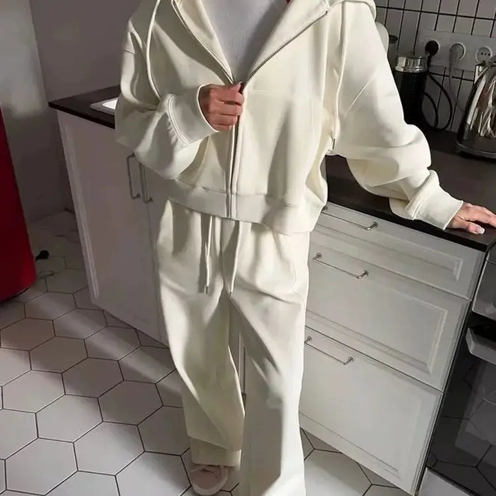 Women's Zip-Up Hoodie & Long Pants Set-HighTouch