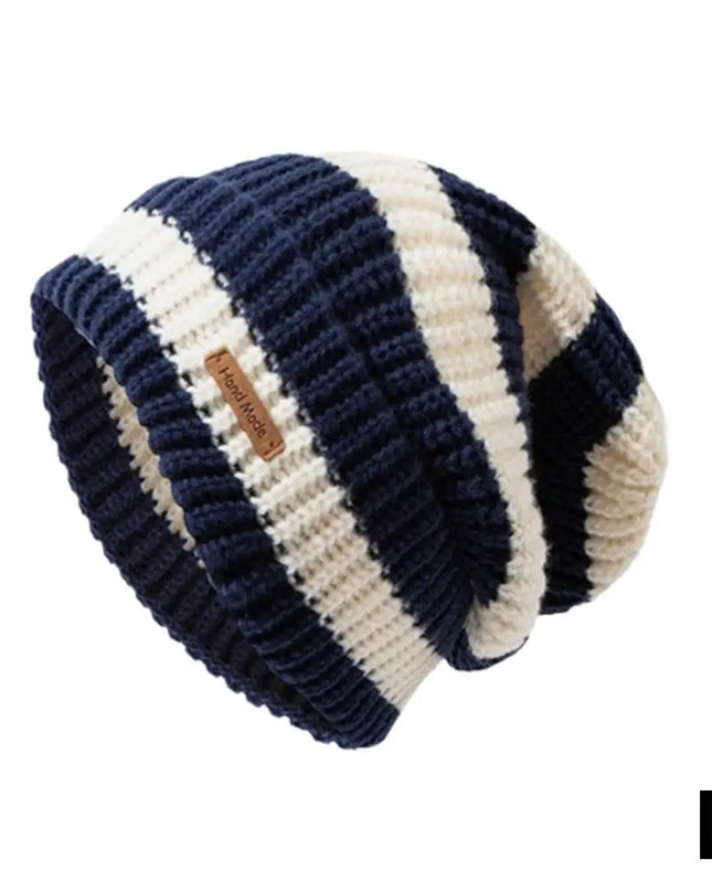 Two-Tone Fur-Lined Knit Beanie