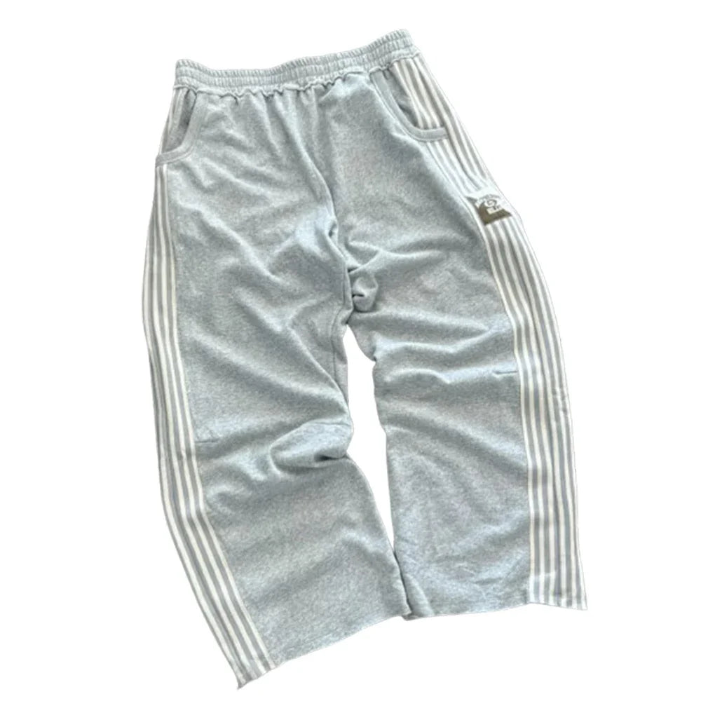 Y2K Retro Stripe Baggy Jogging Pants – Unisex Harajuku Streetwear-HighTouch