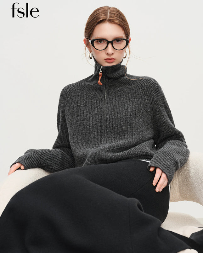 Wool-Mix Zip Vest Women