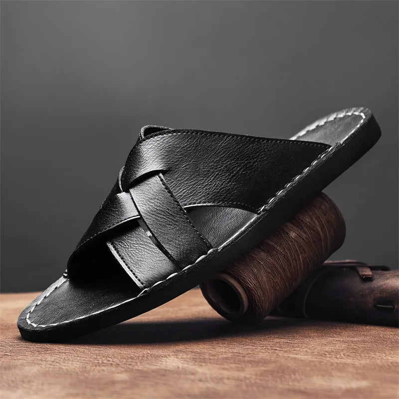Rowan | Leather Slide Sandals