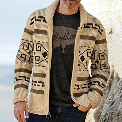 Men’s Wool -Touch Revers Knit Jacket