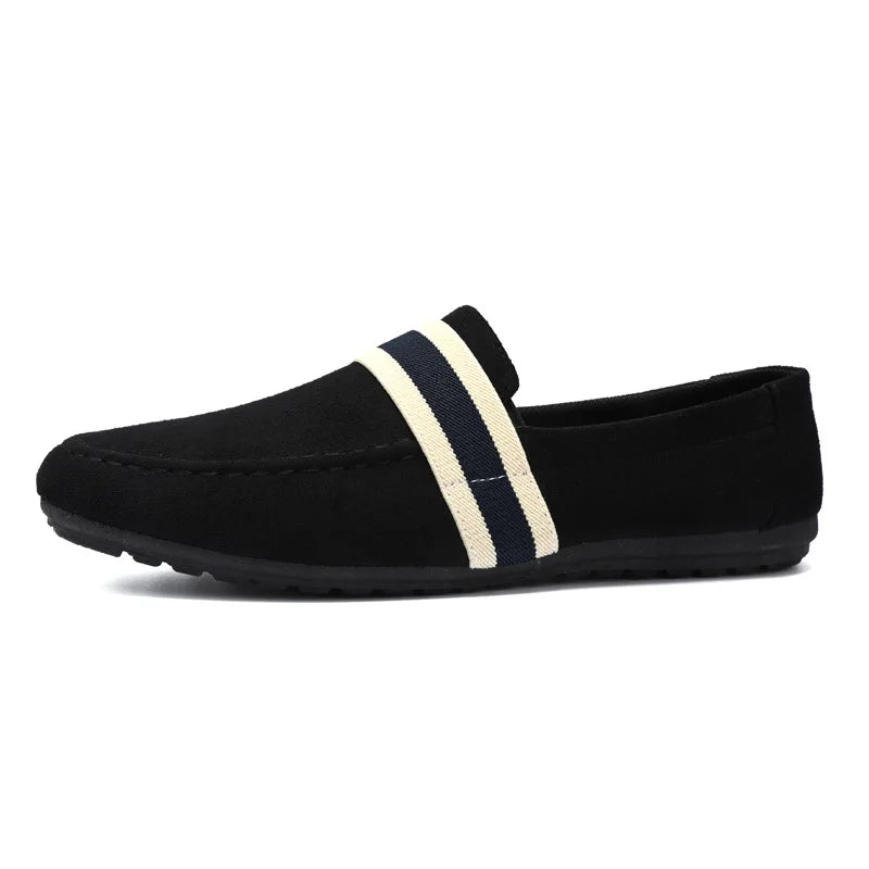 Men’s Black & Blue Slip-On Loafers-HighTouch