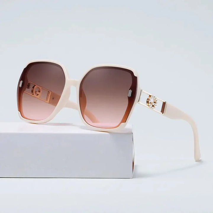 Women's UV400 Oversized Square Sunglasses – Crystal Gold