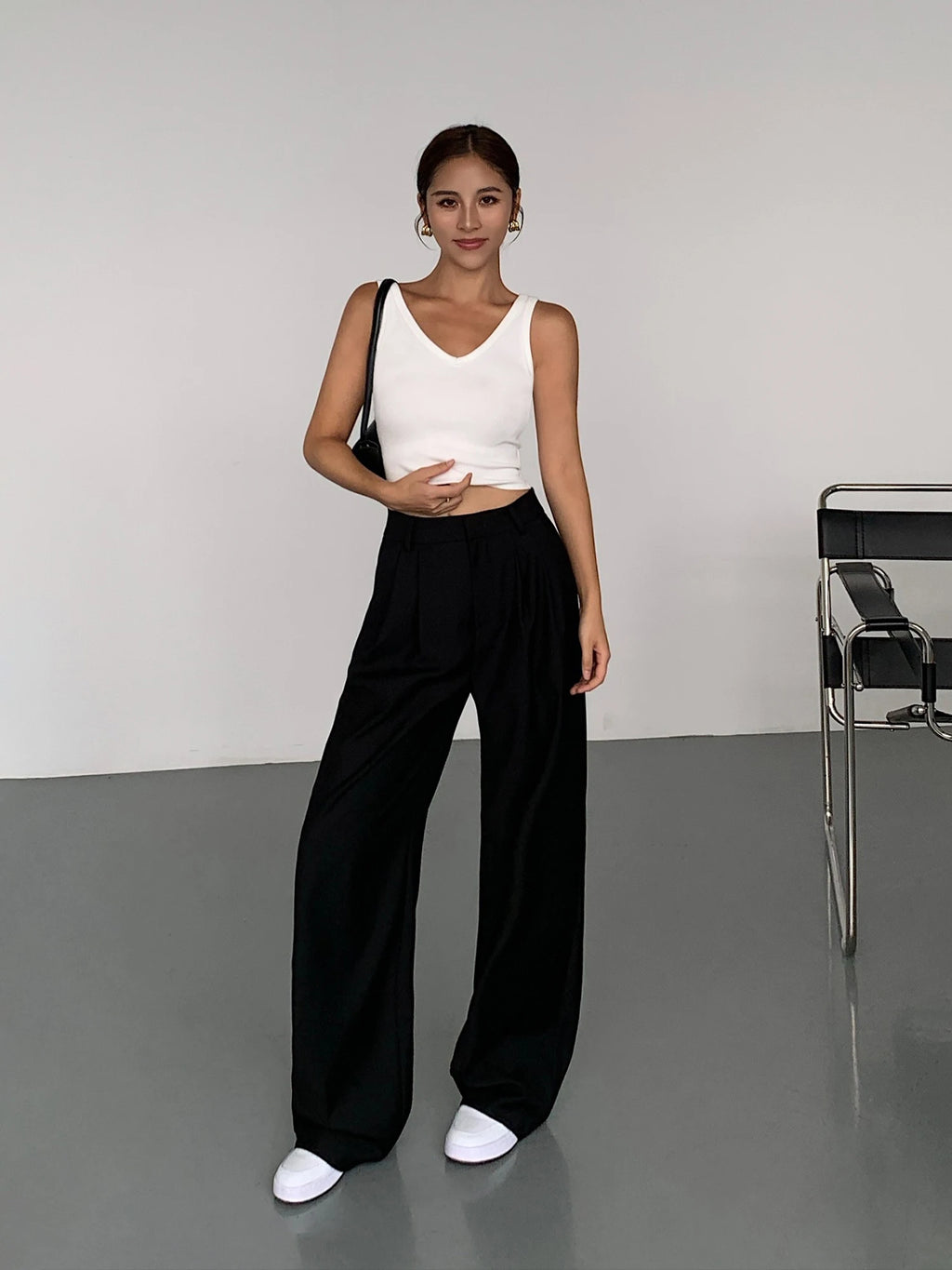 High-Waisted Wide-Leg Suit Pants – Multicolor Office Trousers for Women-HighTouch