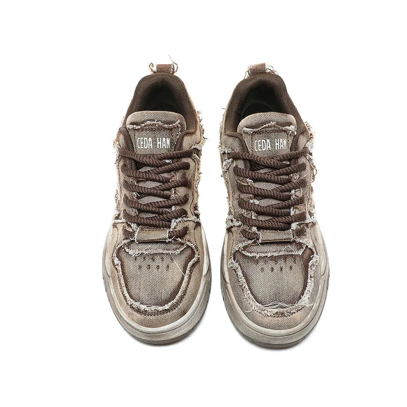 Men’s Personalised Denim Skateboarding Shoes-HighTouch