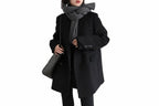 Mid-Long Wool Blend Overcoat for Women-HighTouch