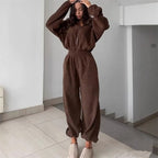Women’s Hooded Zip Jumpsuit Set-HighTouch