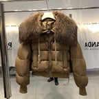 Short White Duck Down Parka Women-HighTouch