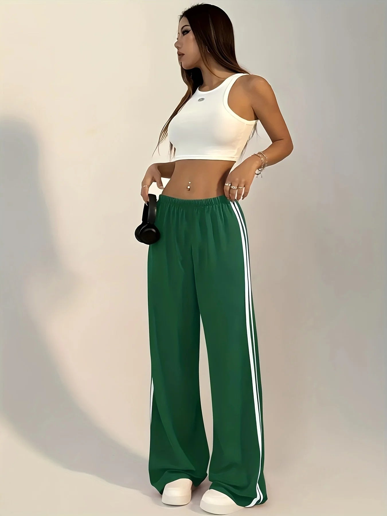 Women’s Casual Long Solid-Color Trousers