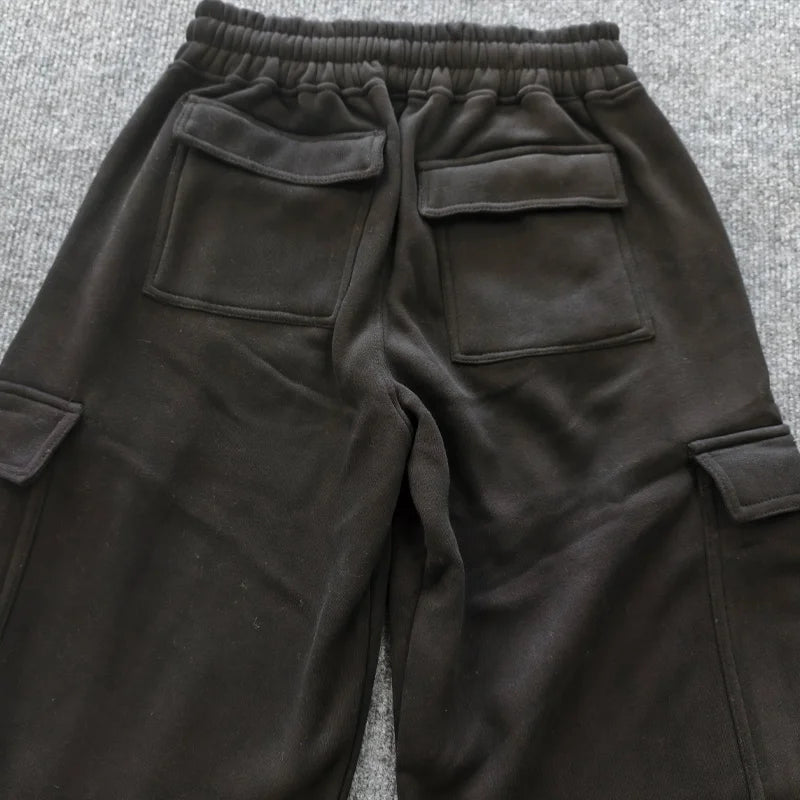 Low‑Waisted Wide‑Leg Cargo Sweatpants for Women-HighTouch