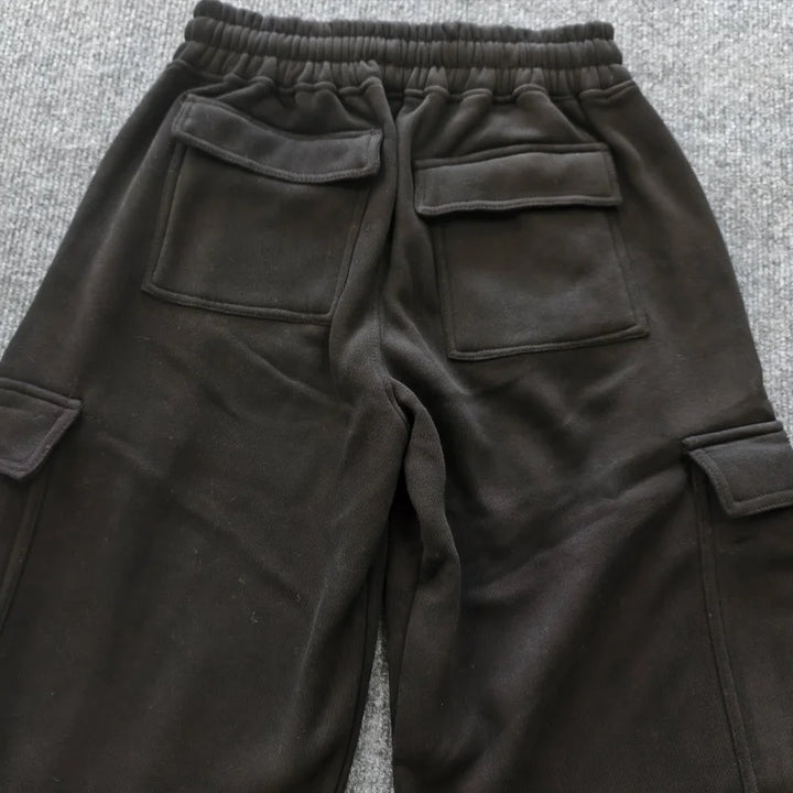 Low‑Waisted Wide‑Leg Cargo Sweatpants for Women-HighTouch