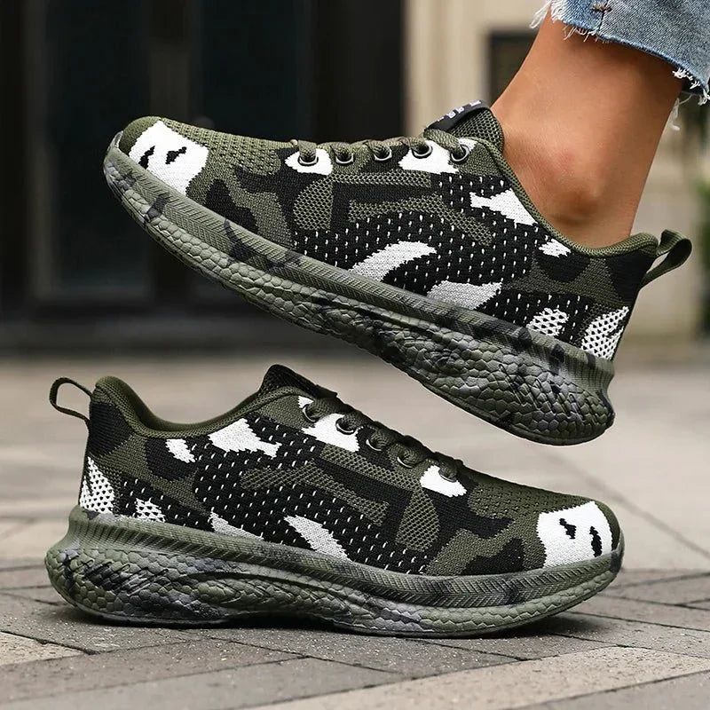 Camo Trail Sneakers – Breathable Cushioned Support