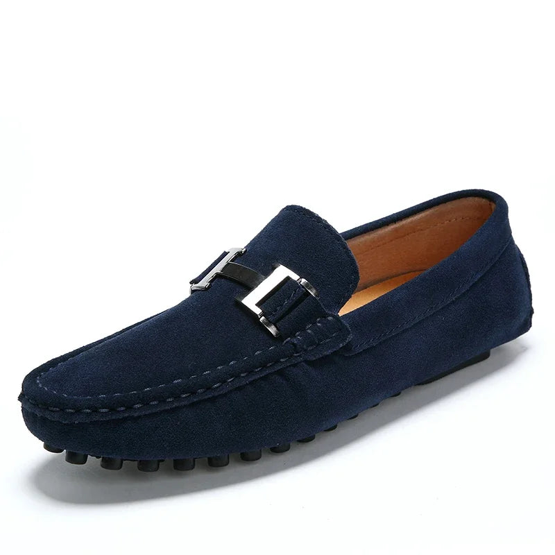 Classic Suede Leather Loafers – Men’s Breathable Soft Slip-On Shoes
